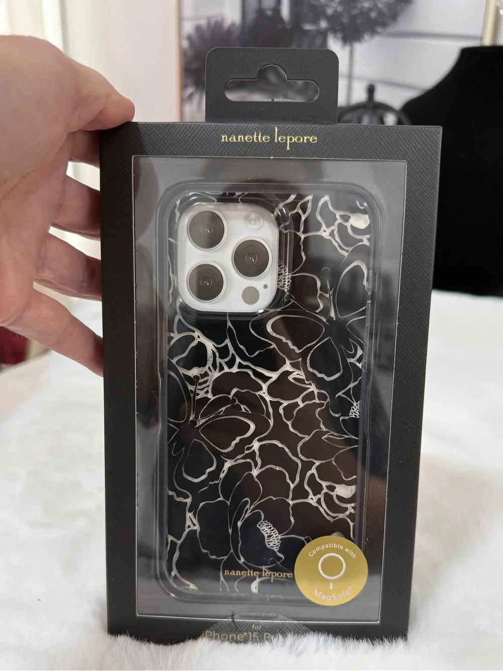 nanette lepore Black and White Floral iPhone Case iPhone 15 pro max new